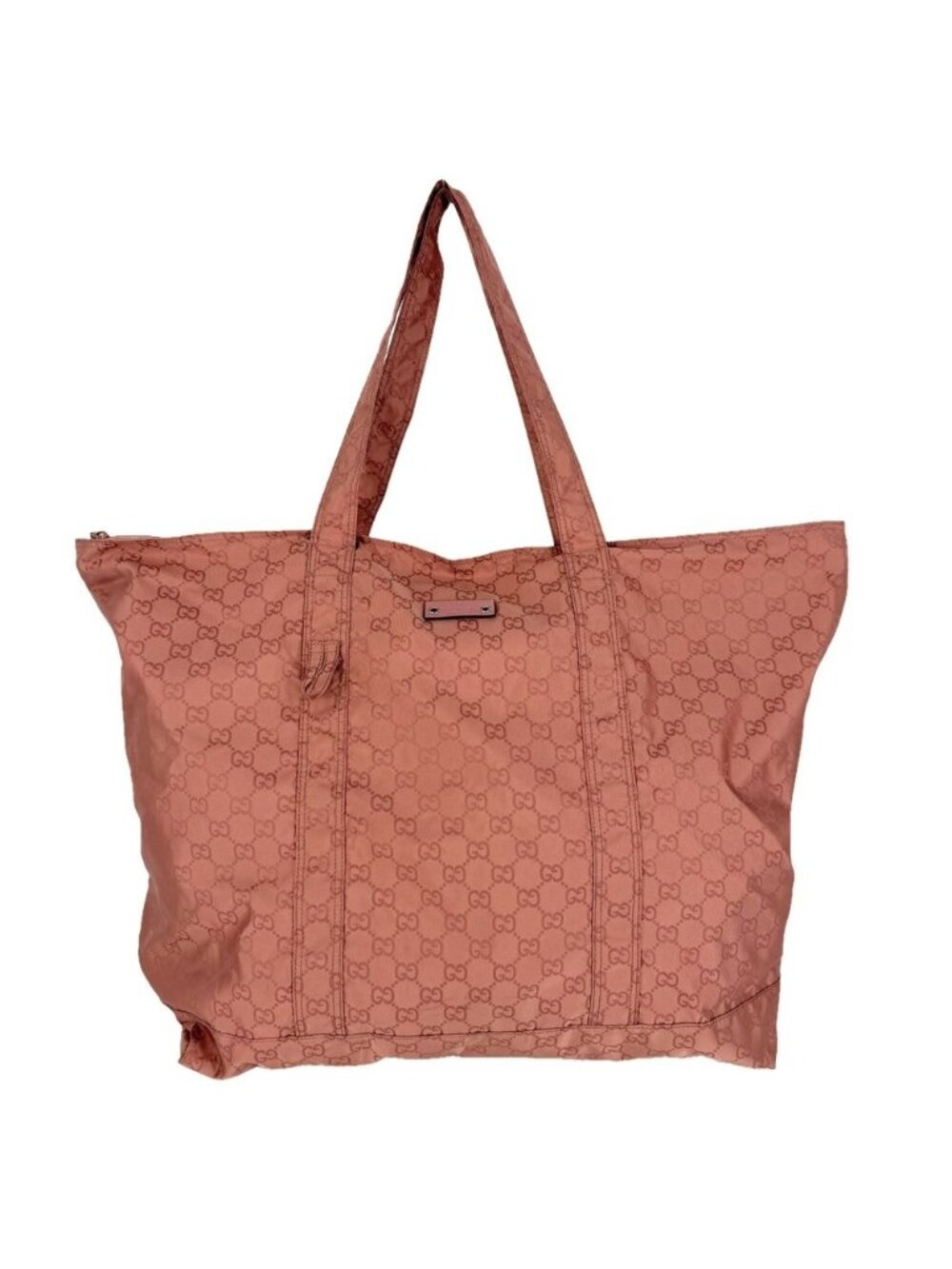 Gucci Tote Eco GG Pattern Shoulder Bag Nylon Pink Silver